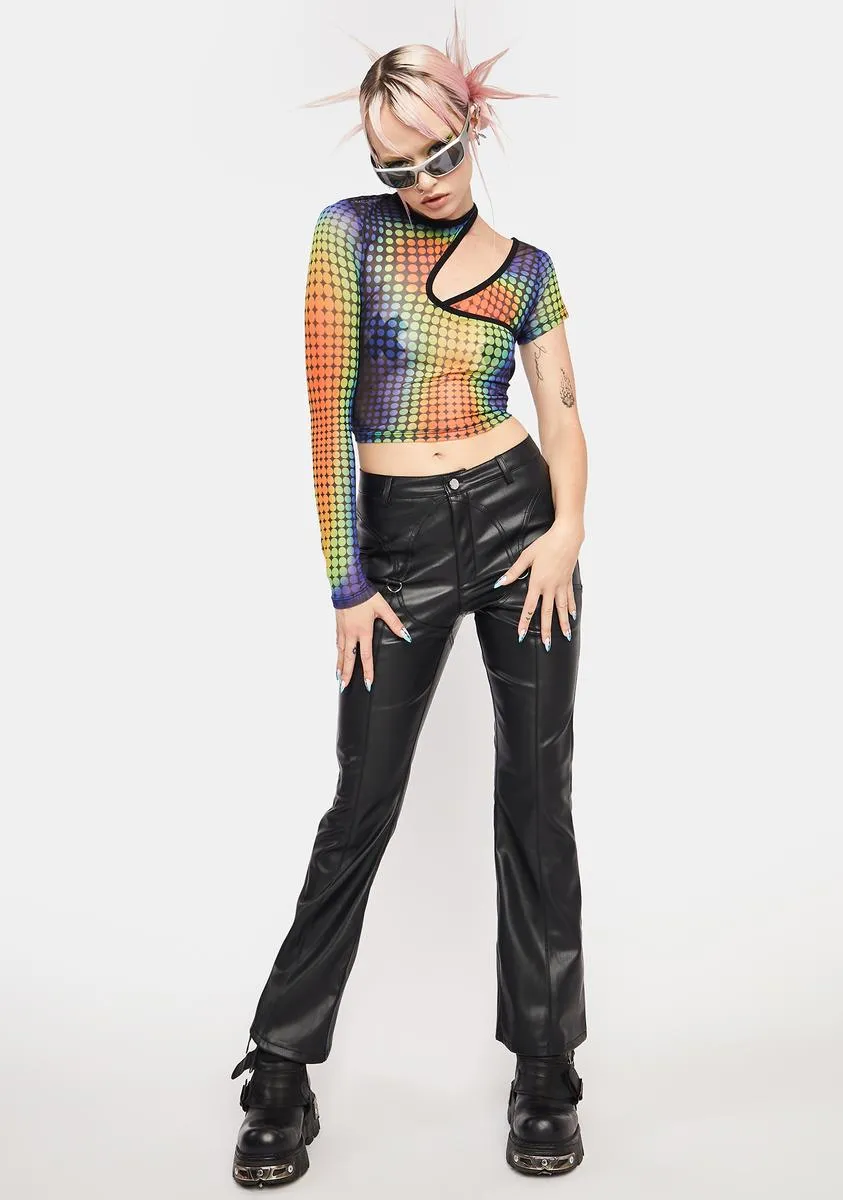 Prism Lights Asymmetrical Mesh Top sold by Dolls Kill product image thumbnail 3