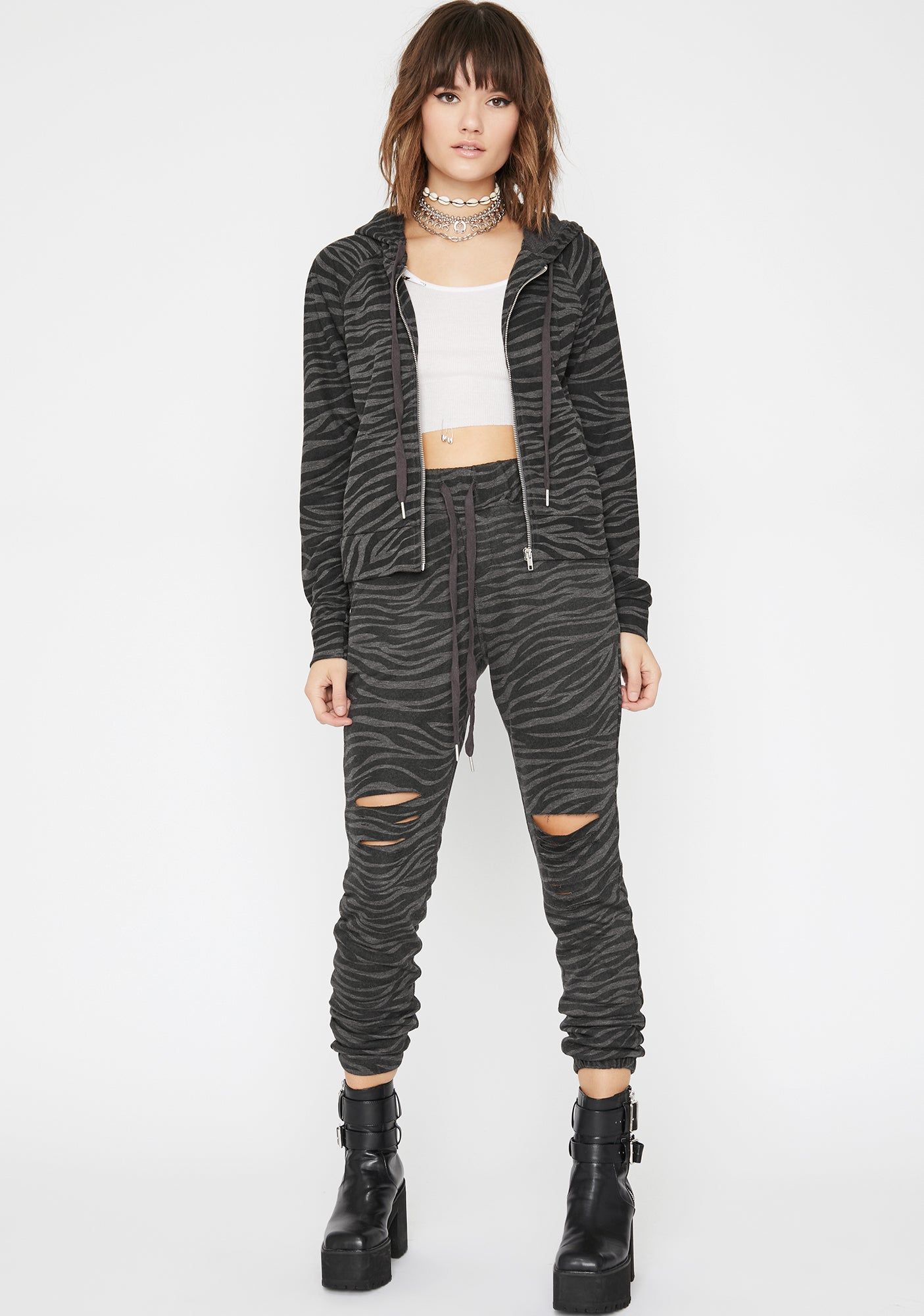 Mighty Jungle Zebra Joggers sold by Dolls Kill product image thumbnail 3