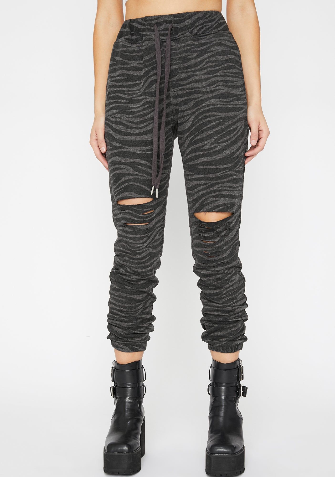 Mighty Jungle Zebra Joggers sold by Dolls Kill