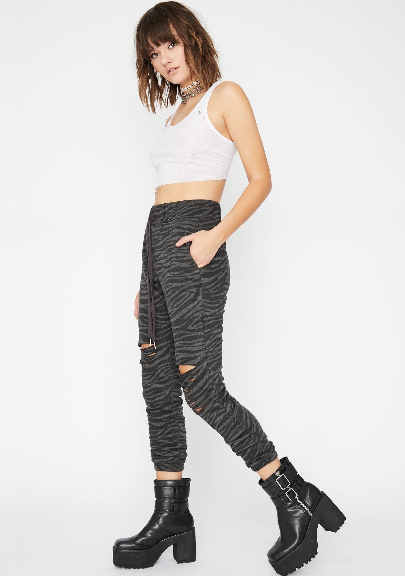 Mighty Jungle Zebra Joggers sold by Dolls Kill product image thumbnail 2