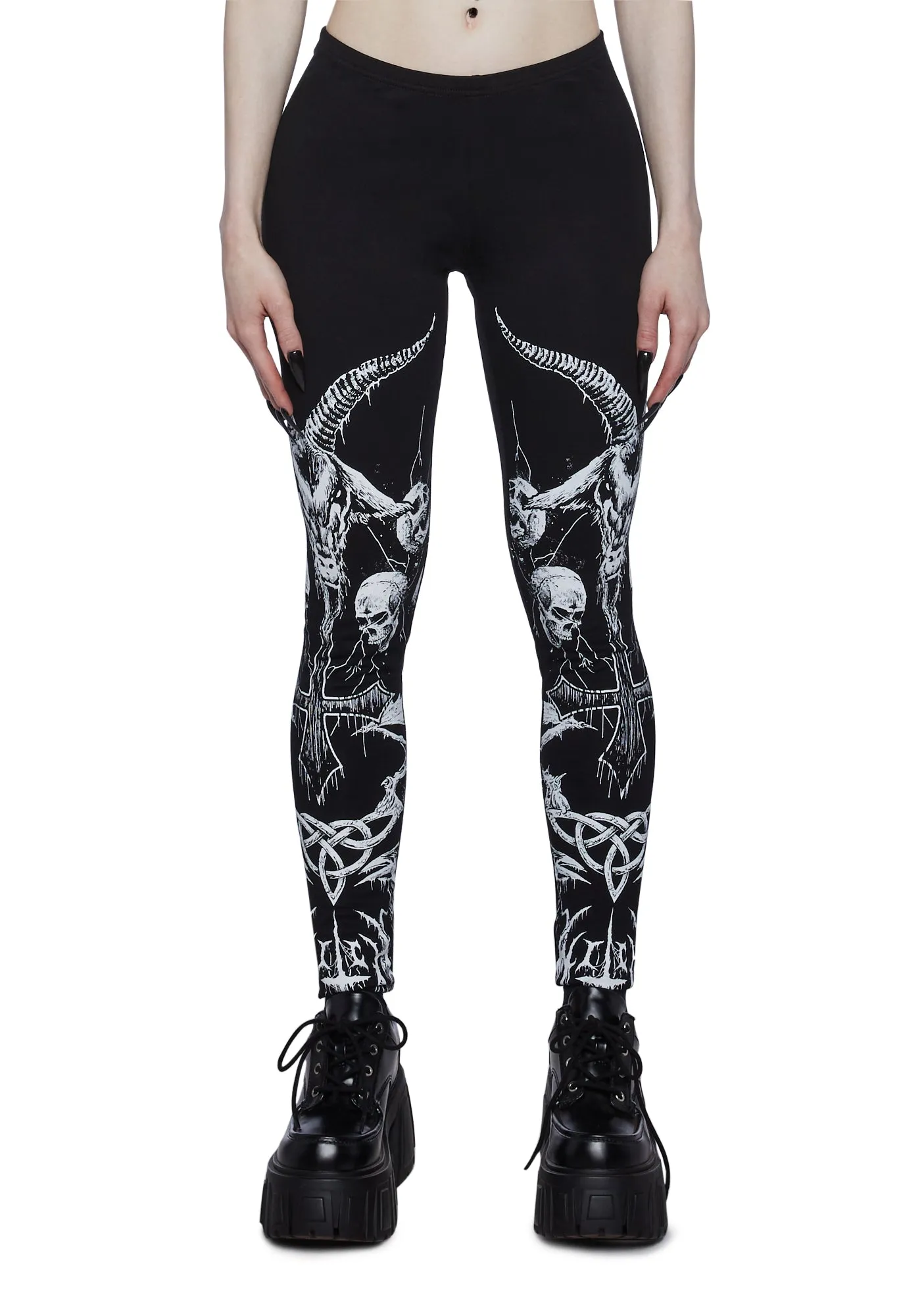 Lord Of Darkness Printed Leggings sold by Dolls Kill