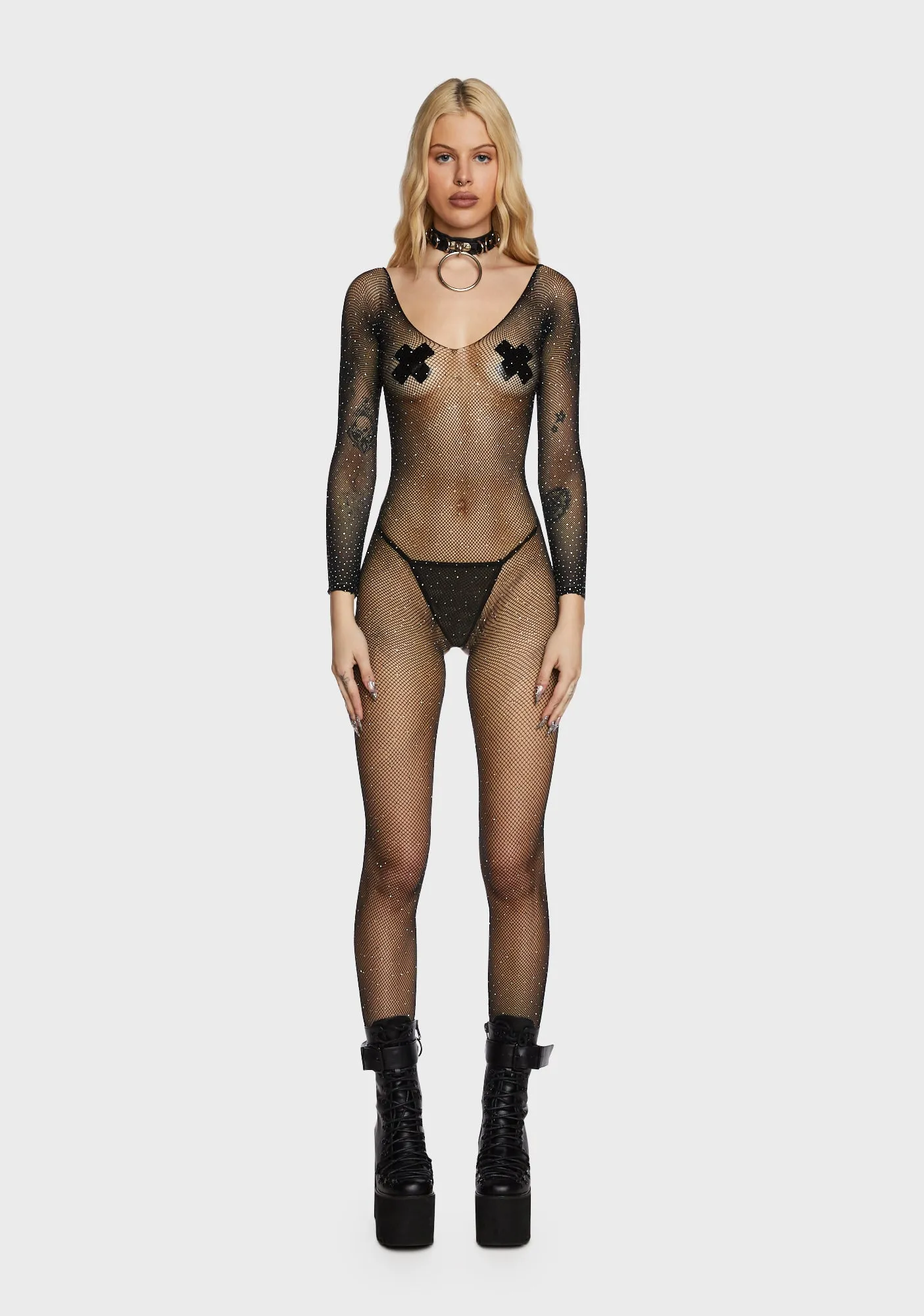 Dripped Out Fishnet Catsuit sold by Dolls Kill