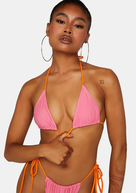 Pink Terry Pamita Bikini Top sold by Dolls Kill