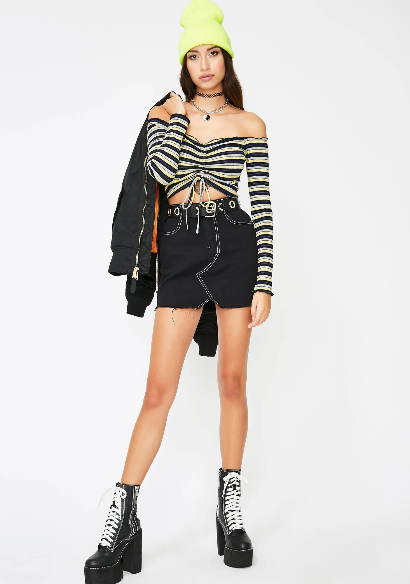 Midnight Hit My Line Crop Top sold by Dolls Kill product image thumbnail 2