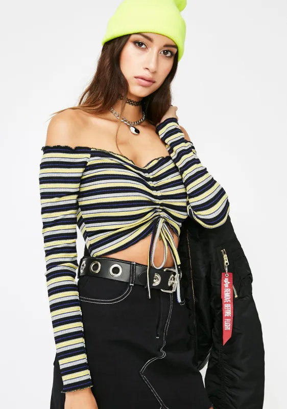 Midnight Hit My Line Crop Top sold by Dolls Kill