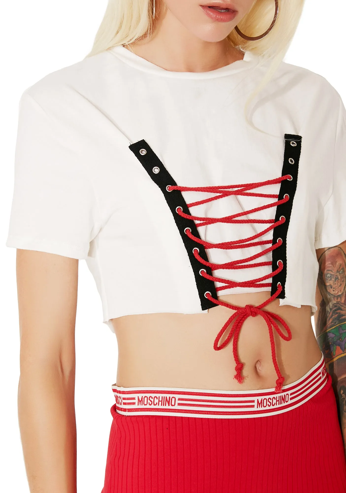 Fast Lane Lace-Up Crop Top sold by Dolls Kill product image thumbnail 3