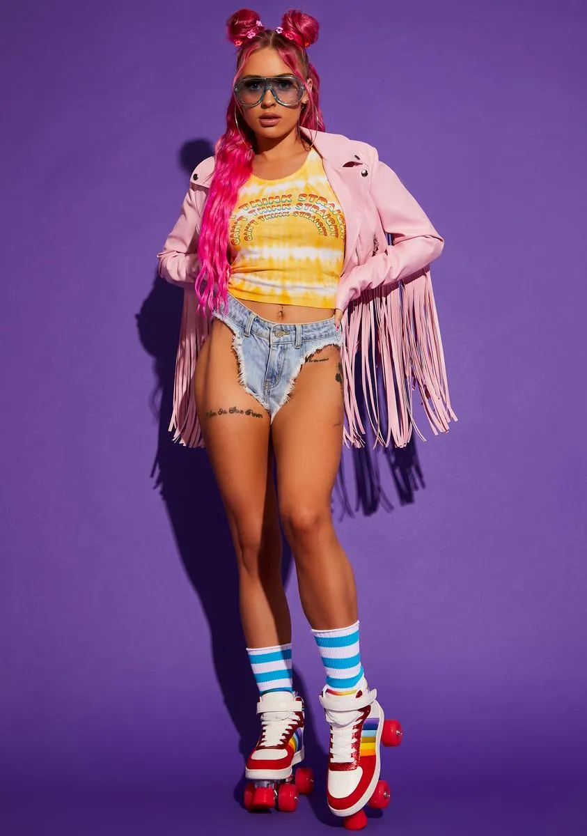 Can't Think Straight Tie Dye Crop Top sold by Dolls Kill product image thumbnail 3