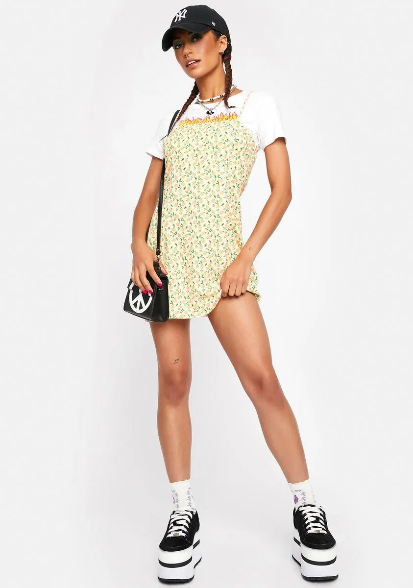 Yellow Oranges Strappy Dress sold by Dolls Kill product image thumbnail 3
