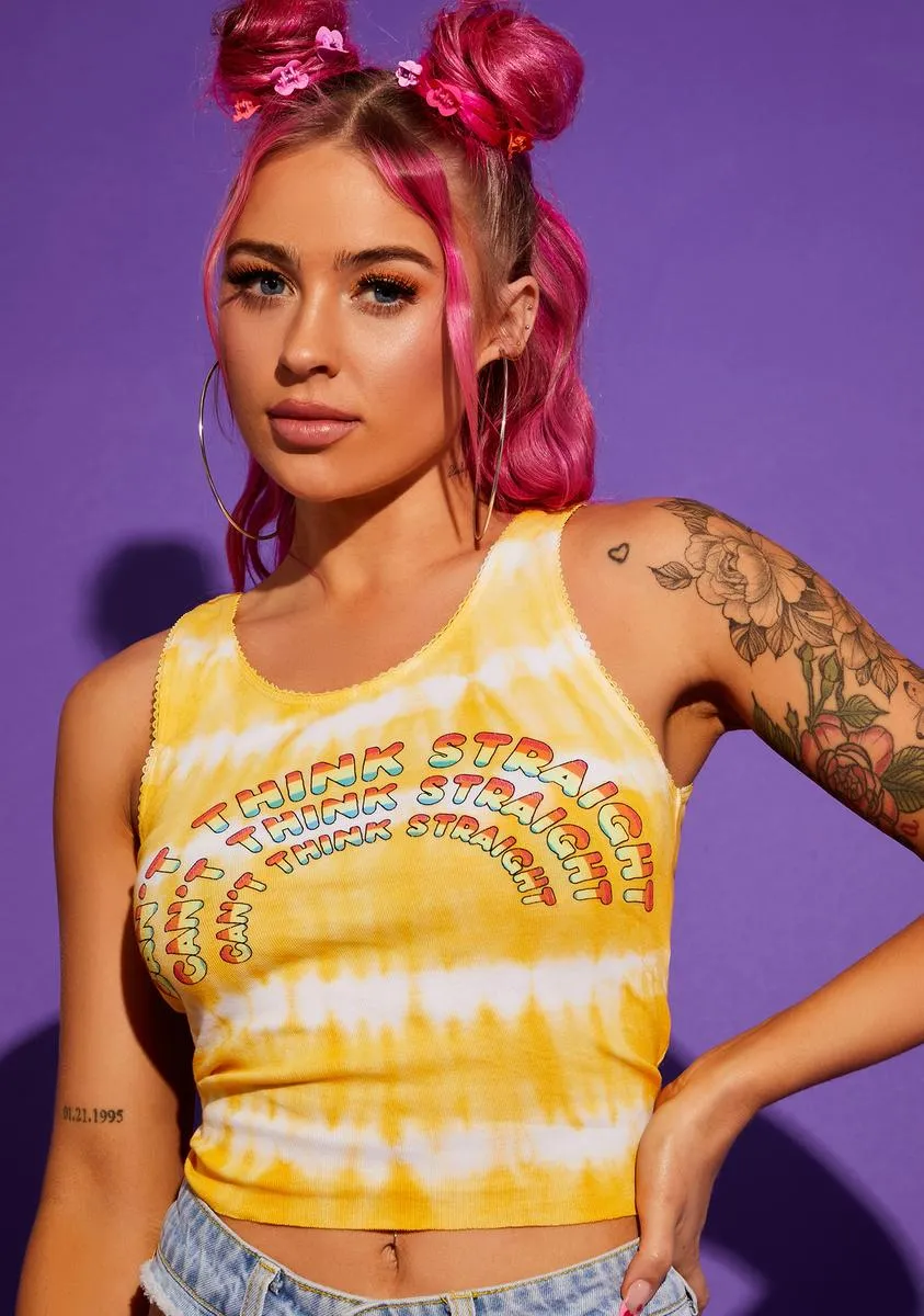 Can't Think Straight Tie Dye Crop Top sold by Dolls Kill