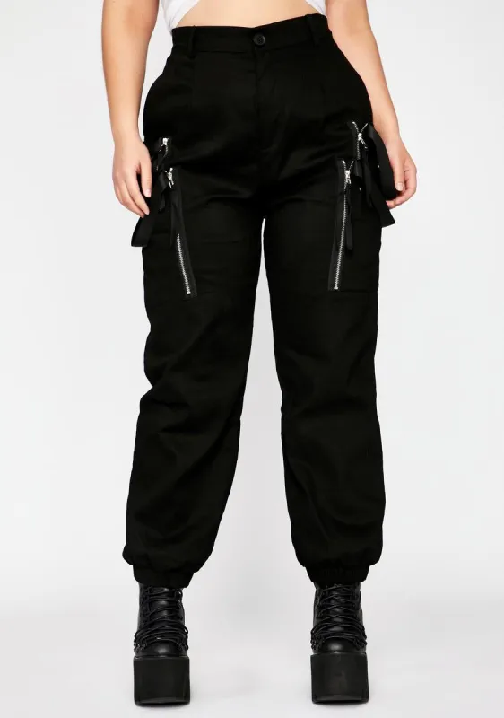 Her Midnight Smoke Break Cargo Pants sold by Dolls Kill