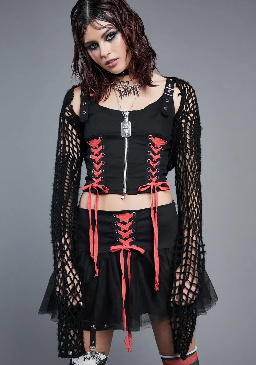 Souls Aflame Lace-Up Skirt sold by Dolls Kill product image thumbnail 2