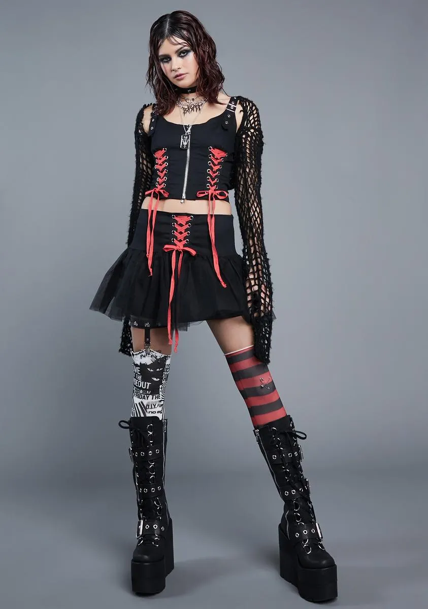 Souls Aflame Lace-Up Skirt sold by Dolls Kill product image thumbnail 3