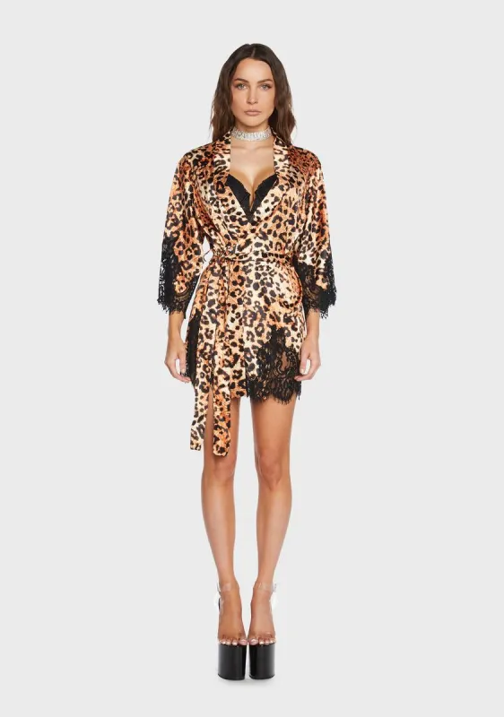 Leopard Print Short Robe sold by Dolls Kill