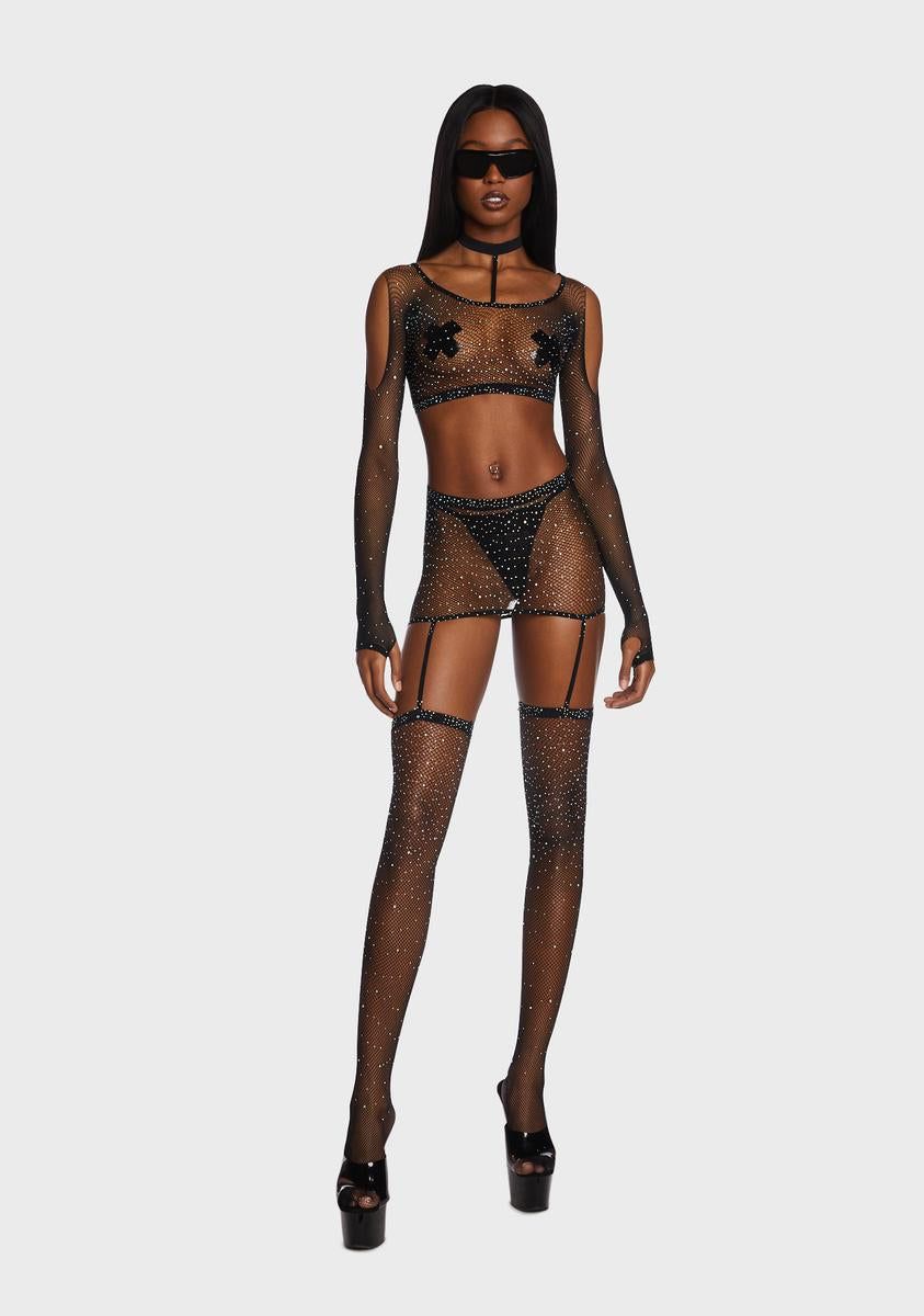 Can't Be Me Fishnet Bodystocking Set sold by Dolls Kill product image thumbnail 5