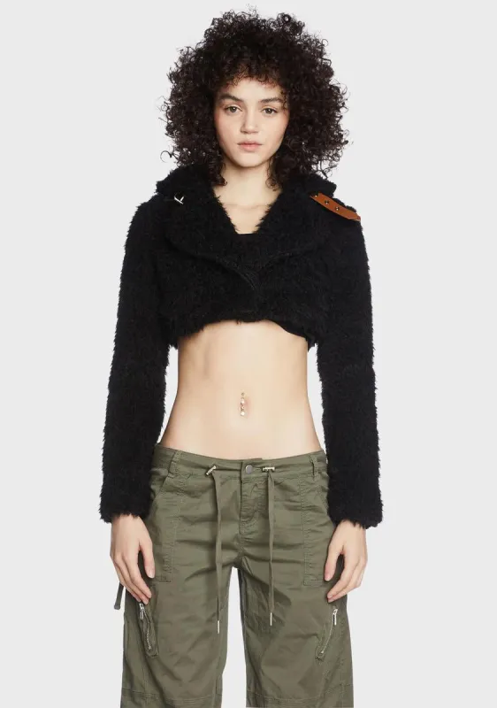 Dark Feel Like Fall Shearling Jacket sold by Dolls Kill