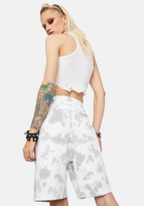 Flaming Skull Tie Dye Shorts sold by Dolls Kill