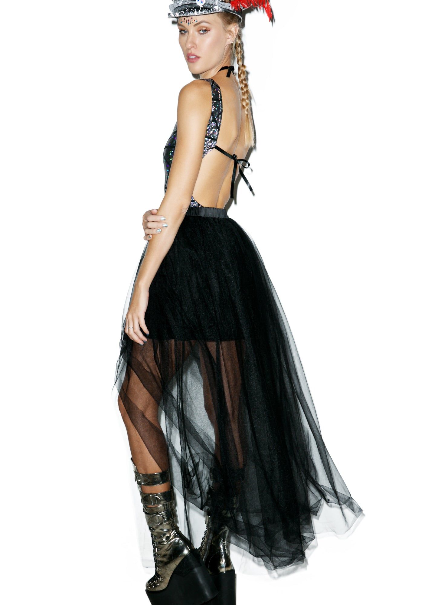 Tulle Destinations High-Low Maxi sold by Dolls Kill