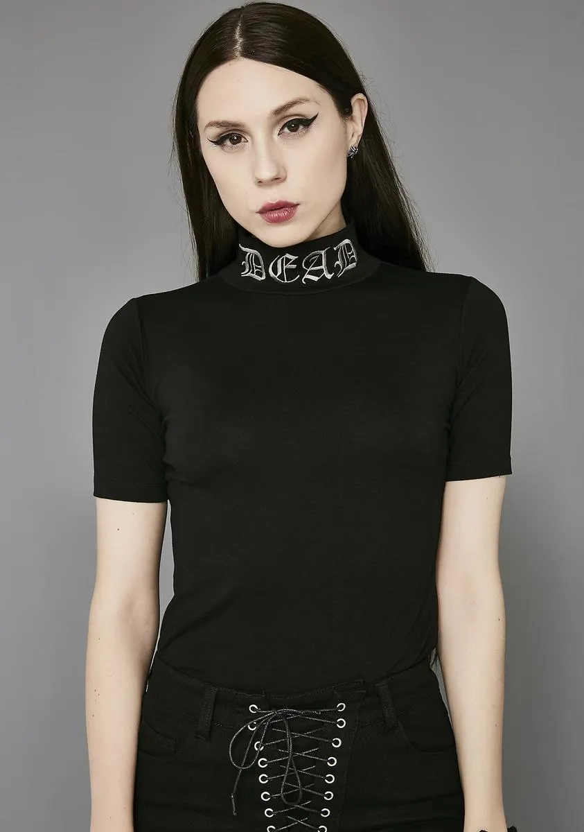 Dead Mock Neck Top sold by Dolls Kill