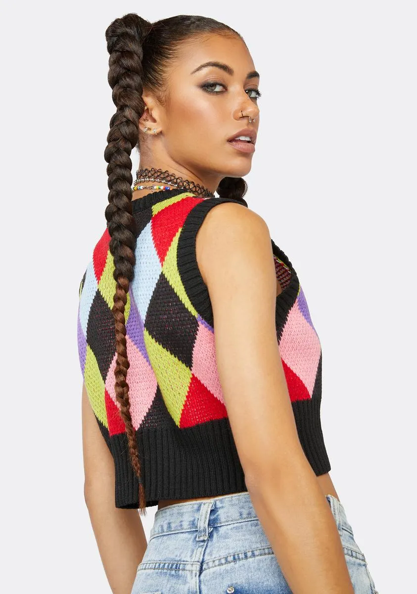 Cram Argyle Sweater Vest sold by Dolls Kill product image thumbnail 4