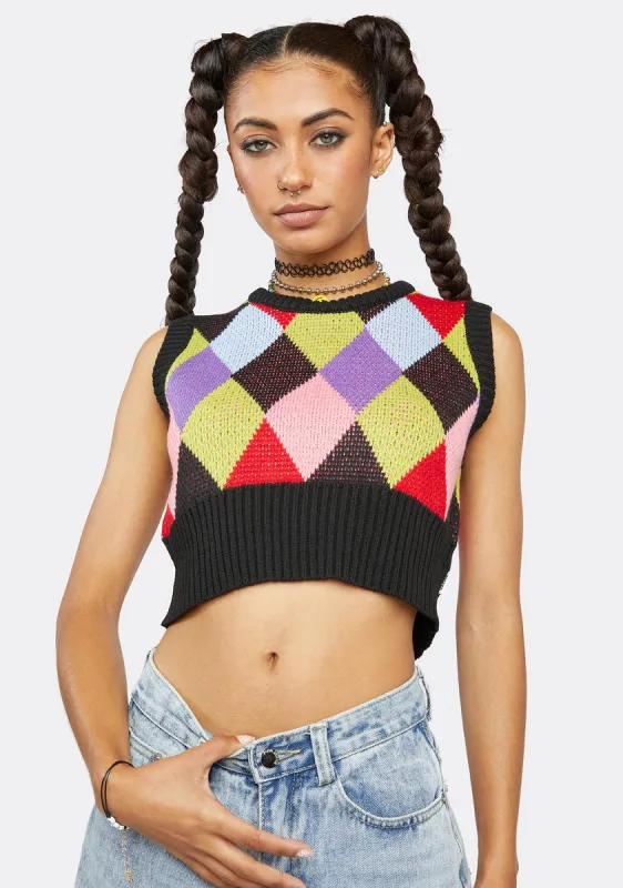 Cram Argyle Sweater Vest sold by Dolls Kill