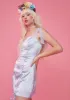 Form Fleeting Satin Lace Up Mini Dress sold by Dolls Kill