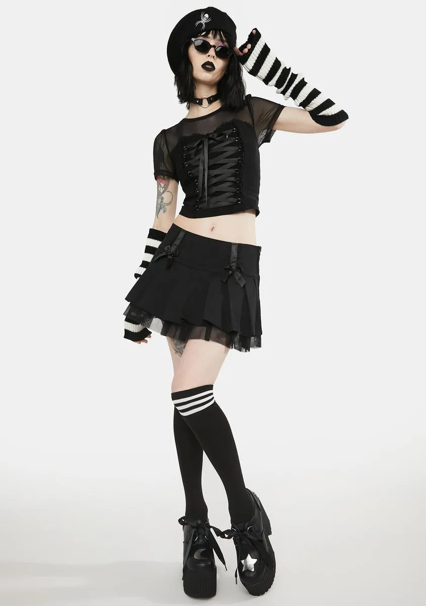 Cemetery Gates Lace Up Crop Top sold by Dolls Kill product image thumbnail 3