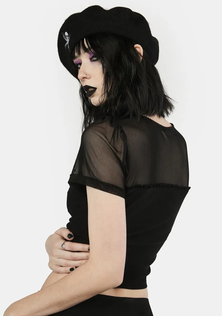 Cemetery Gates Lace Up Crop Top sold by Dolls Kill product image thumbnail 4