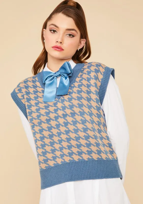 Pool Somebody Told Me Houndstooth Sweater Vest sold by Dolls Kill