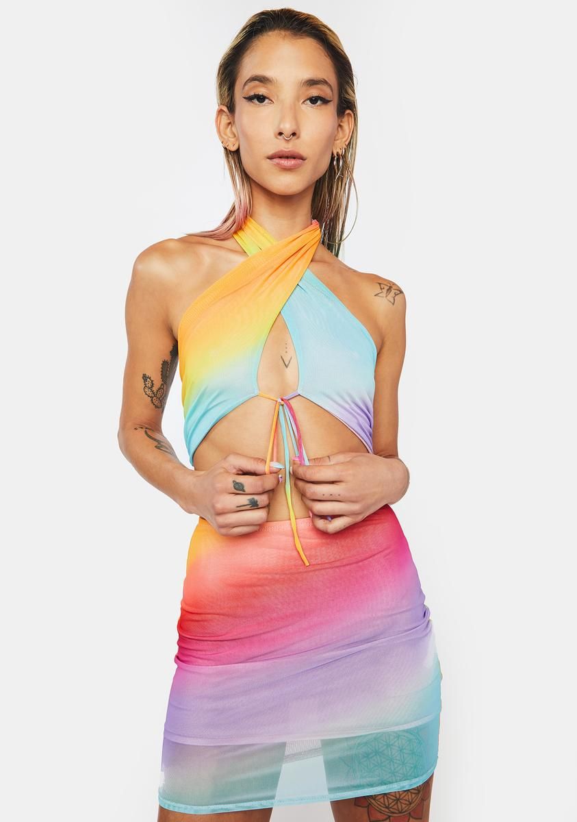 Top Tier Mesh Skirt Set sold by Dolls Kill