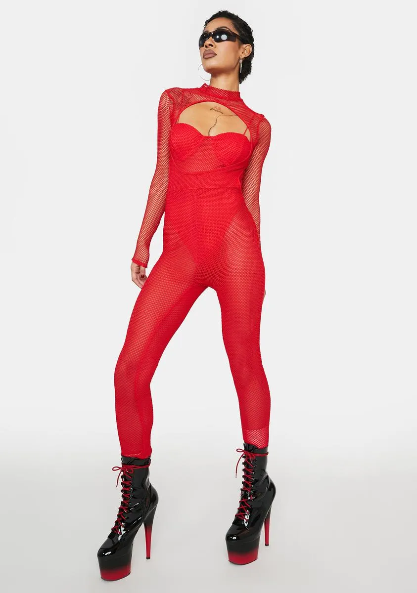 Fire Free Formation Fishnet Catsuit sold by Dolls Kill product image thumbnail 3