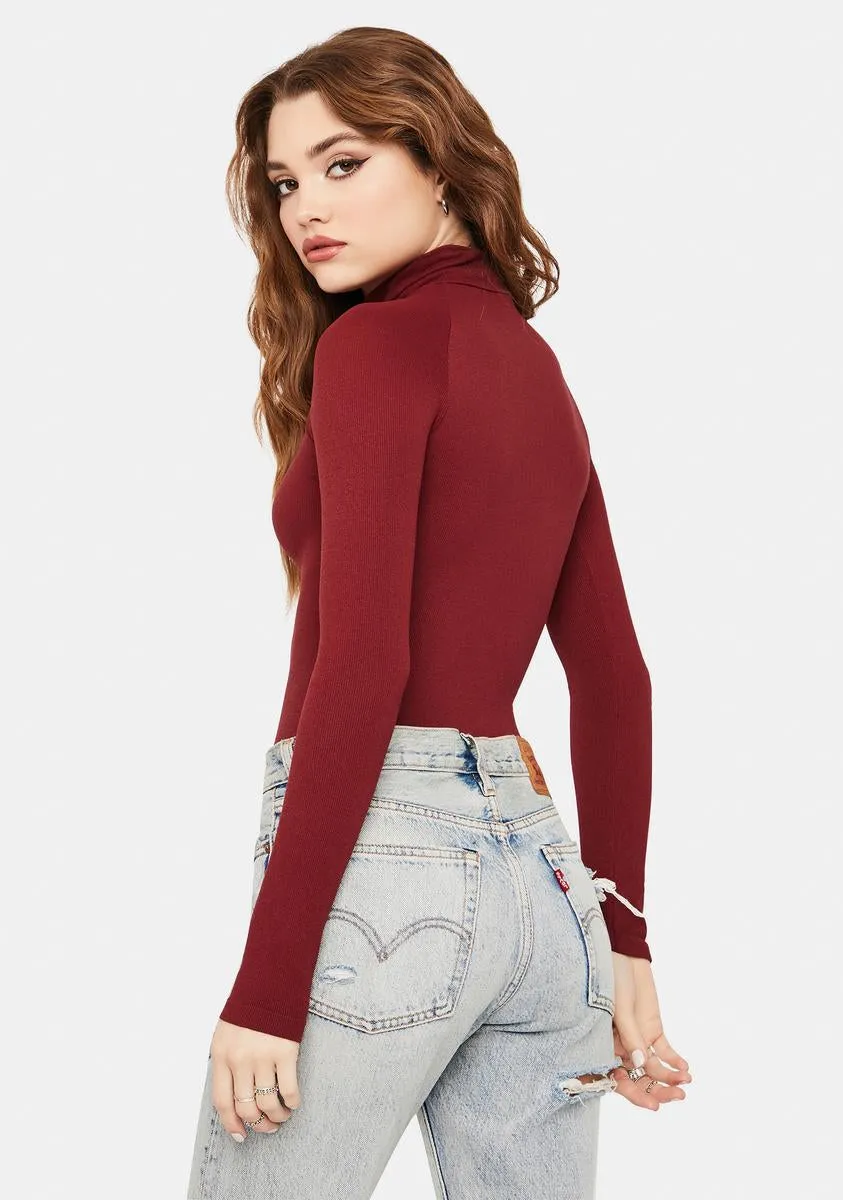 Plum Smiles Turtleneck Bodysuit sold by Dolls Kill product image thumbnail 4