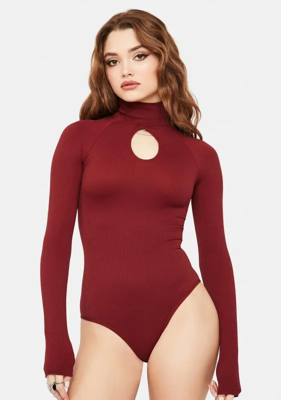 Plum Smiles Turtleneck Bodysuit sold by Dolls Kill