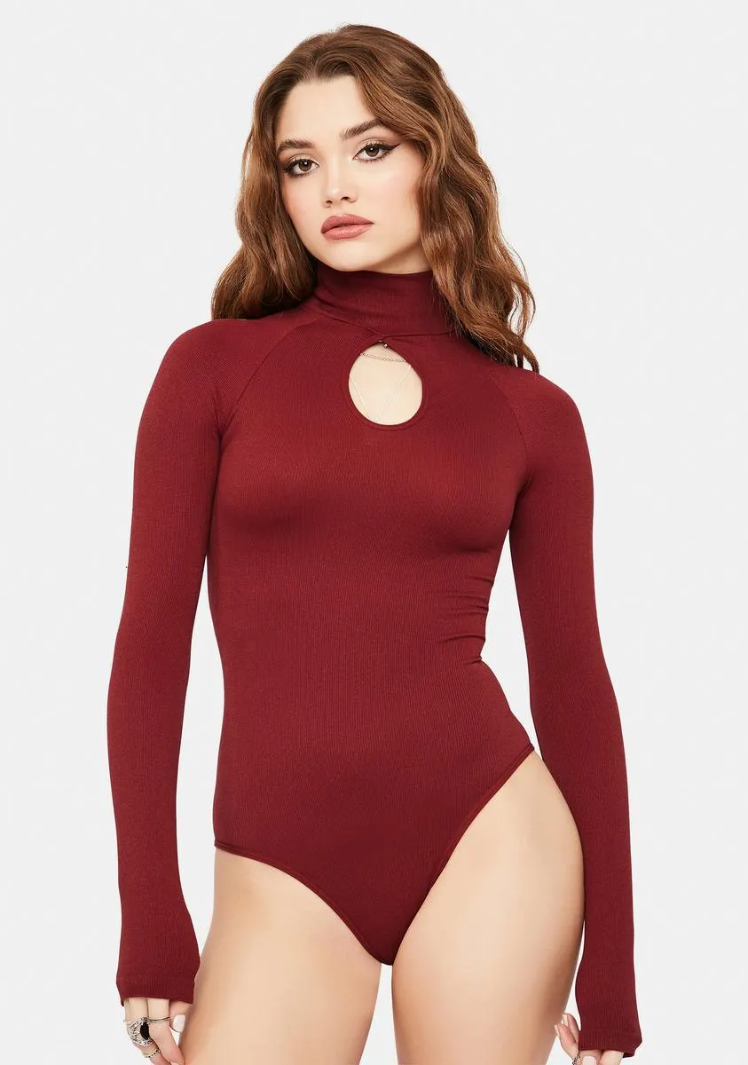 Plum Smiles Turtleneck Bodysuit sold by Dolls Kill