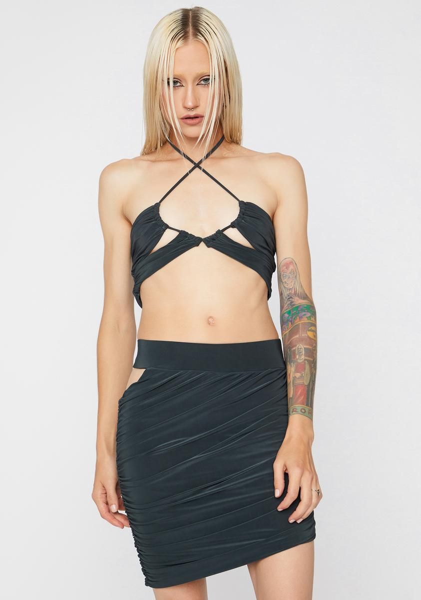 Glamour Shine Halter Skirt Set sold by Dolls Kill