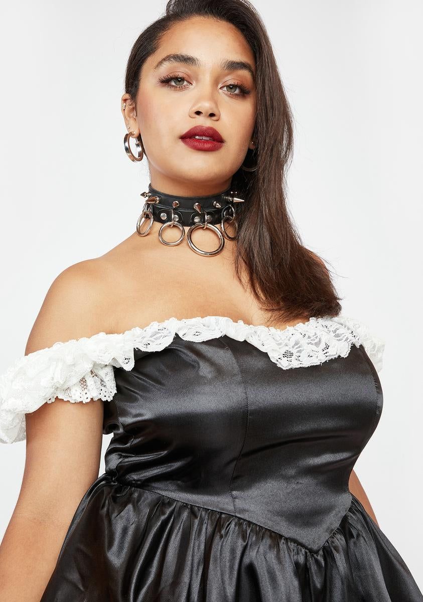 Plus Bad Meets Evil Satin Mini Dress sold by Dolls Kill product image thumbnail 2