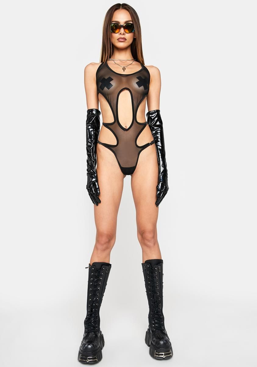 Proof Mesh Cutout Bodysuit sold by Dolls Kill product image thumbnail 3