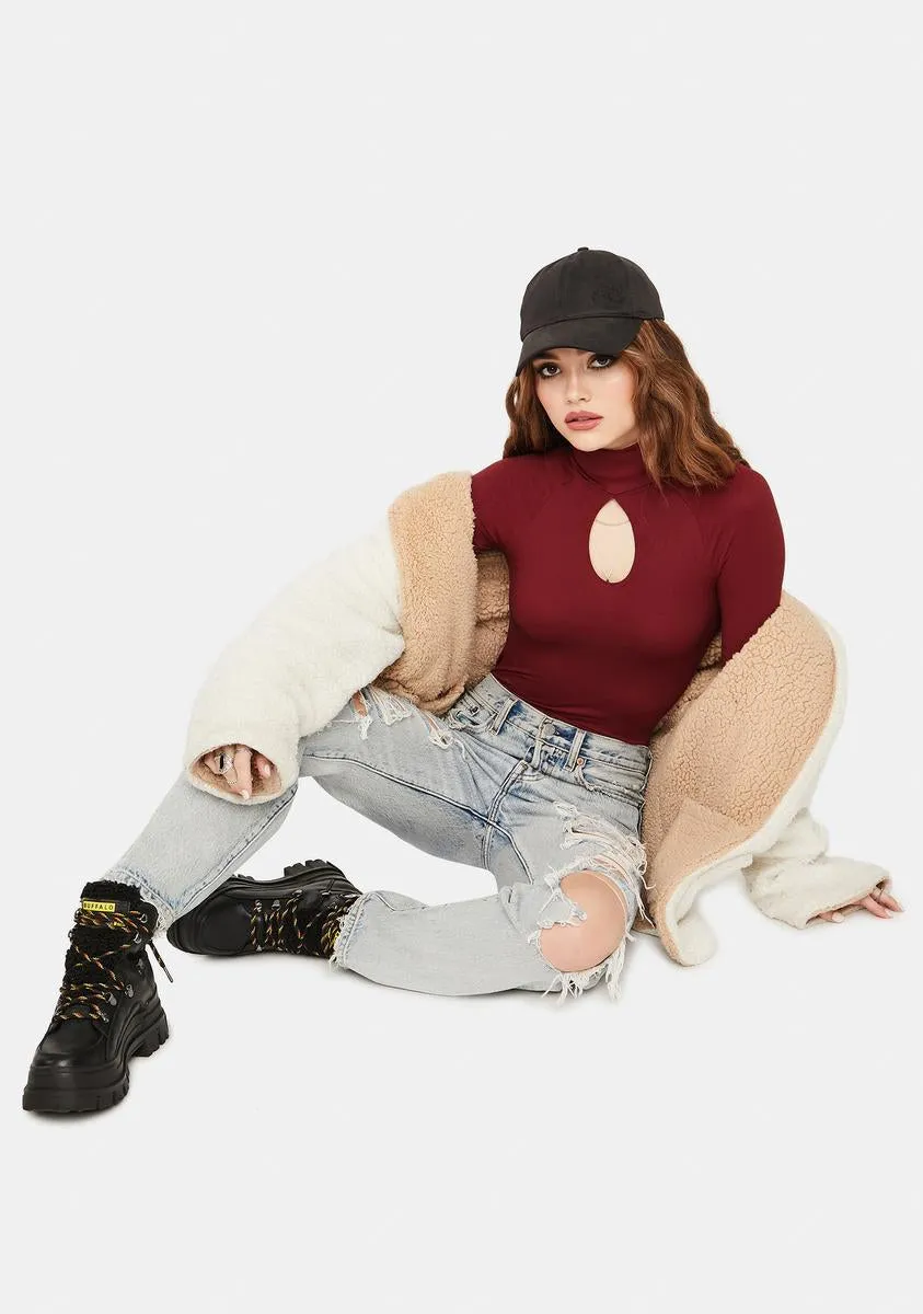 Plum Smiles Turtleneck Bodysuit sold by Dolls Kill product image thumbnail 3