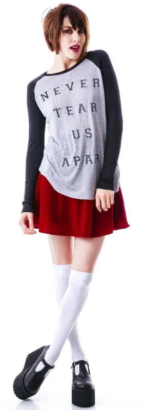 Never Tear Us Apart Loose Fit Long Sleeve Tee sold by Dolls Kill