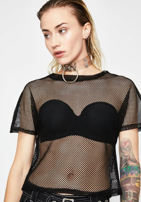 Toxic Pursuit Fishnet Tee sold by Dolls Kill