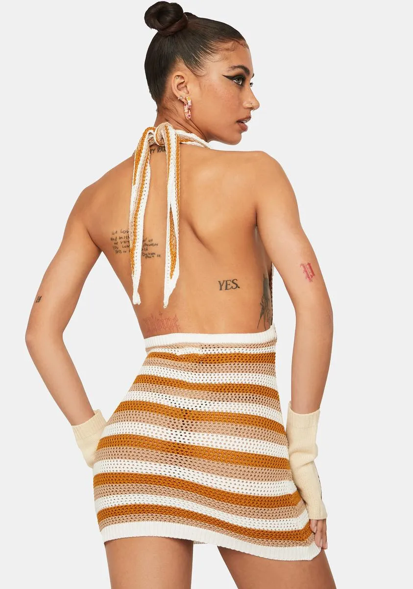 Coffee Hot Streak Crochet Dress sold by Dolls Kill product image thumbnail 4