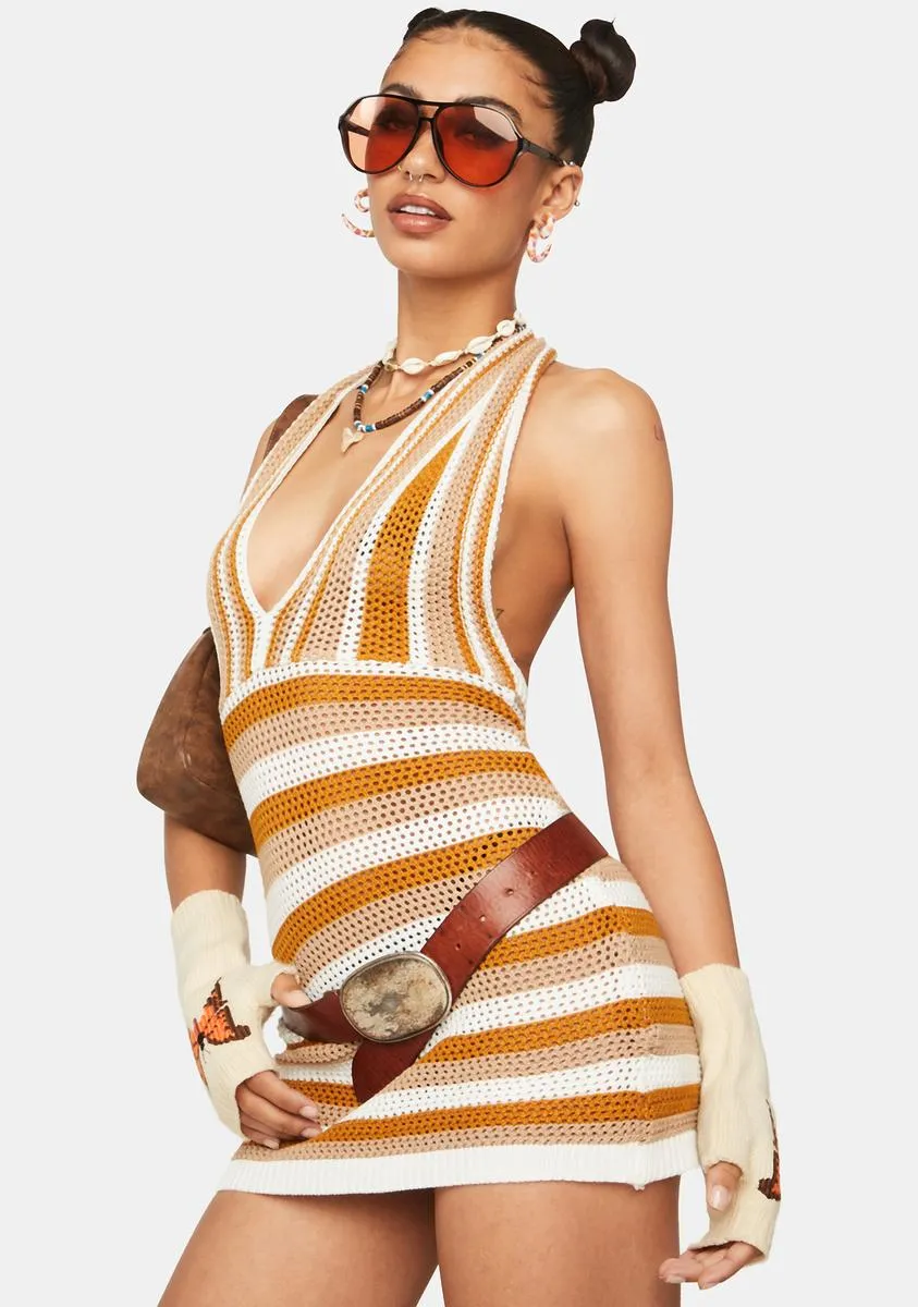 Coffee Hot Streak Crochet Dress sold by Dolls Kill product image thumbnail 2