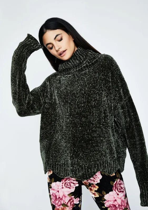 Stay In Chenille Sweater sold by Dolls Kill
