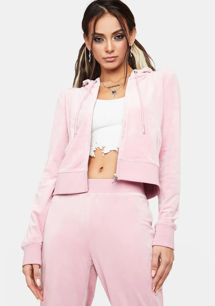 Rose Rhinestone Logo Zip-Up Hoodie sold by Dolls Kill product image thumbnail 4