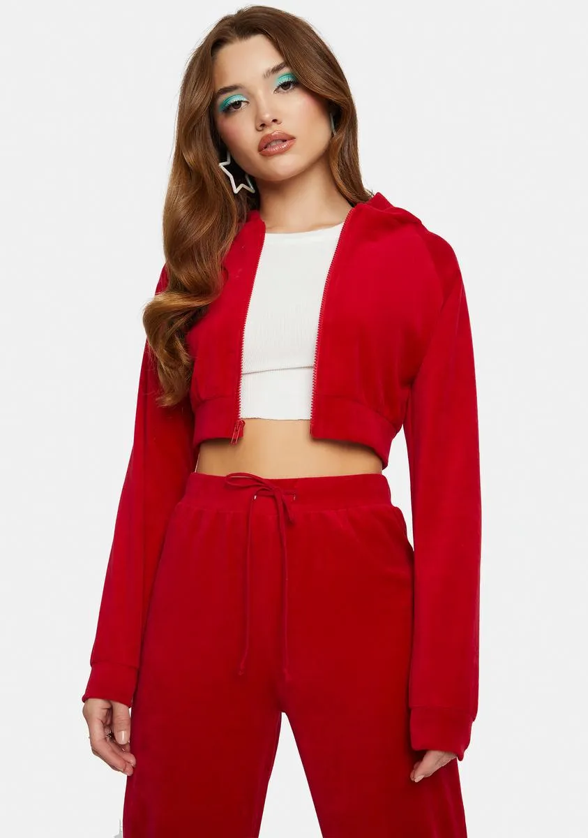 Scarlet Y2K Dreams Velour Tracksuit sold by Dolls Kill product image thumbnail 2