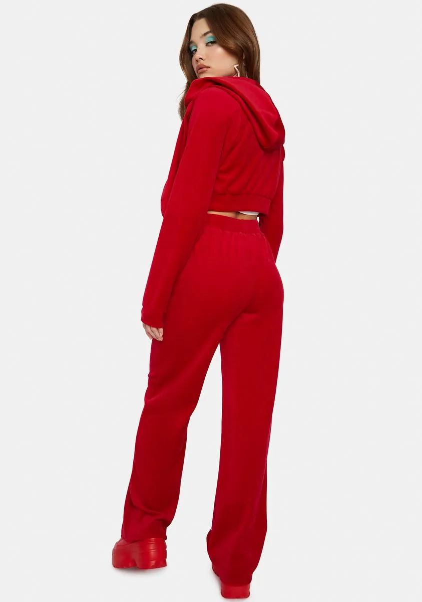 Scarlet Y2K Dreams Velour Tracksuit sold by Dolls Kill product image thumbnail 4