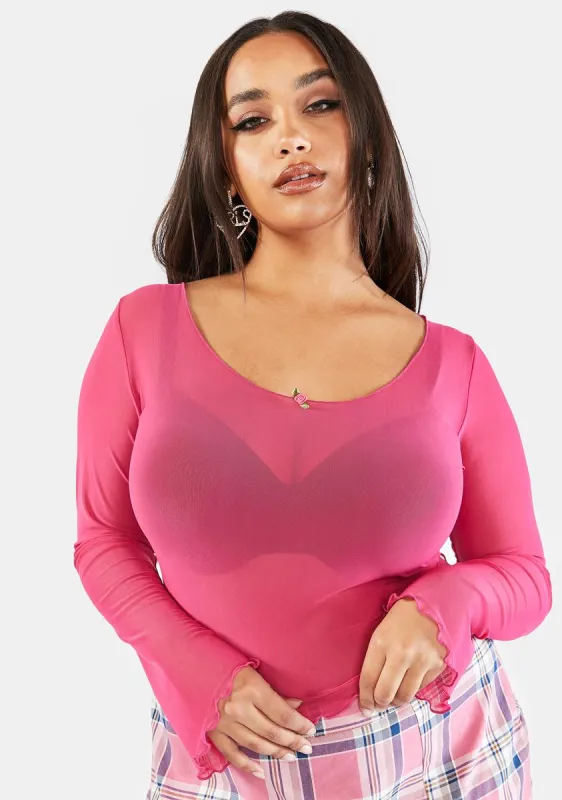 Plus Call Me Up Mesh Top sold by Dolls Kill