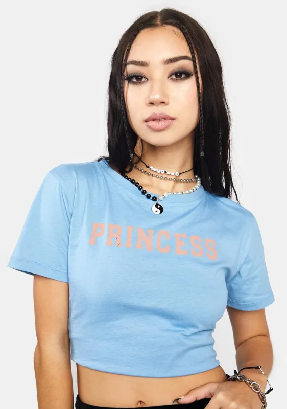 Ocean Blue Princess Shrunk Graphic Tee made by Dolls Kill