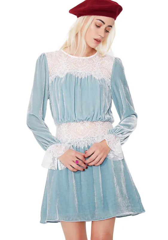 Beatrix Velvet Lace Mini Dress sold by Dolls Kill