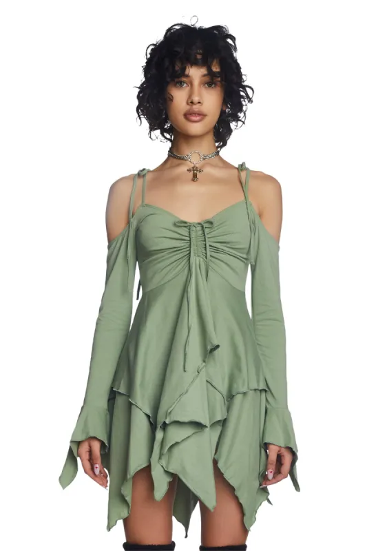 F is For Fairies Handkerchief Dress - Sage sold by Dolls Kill