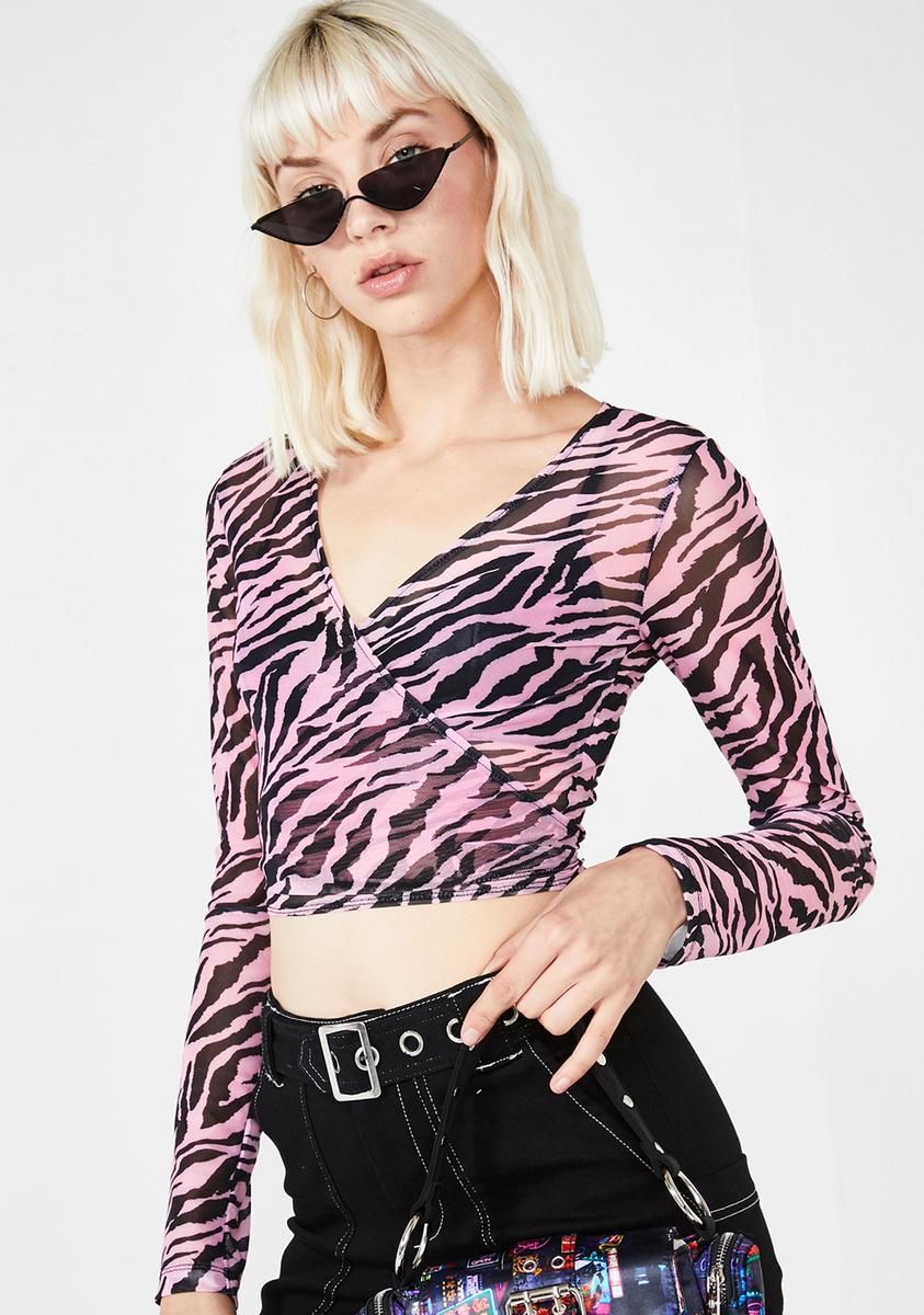 Zebra Kayak Wrap Top sold by Dolls Kill product image thumbnail 2